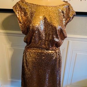 Just Fab Gold Sequin Dress